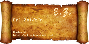Erl Zalán névjegykártya